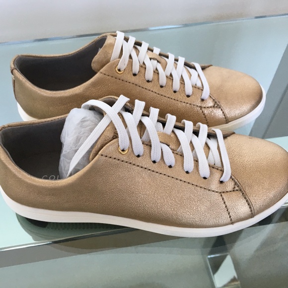 Cole Haan Gold Grand Crosscourt II Sneakers Sz 7 BNIB - Picture 3 of 11